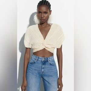 ZARA knotted crop top size XL *Bloggers favorite*